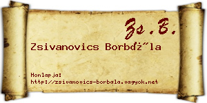 Zsivanovics Borbála névjegykártya