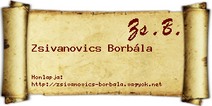 Zsivanovics Borbála névjegykártya